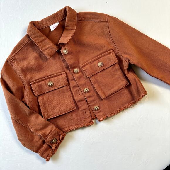 Wonder Nation Burnt Orange Cropped Light Weight Jean Jacket Sz 4T - Picture 1 of 5